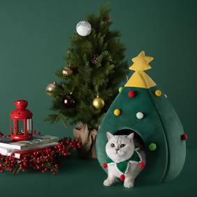 聖誕樹貓屋