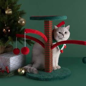 聖誕貓吊球連爬架